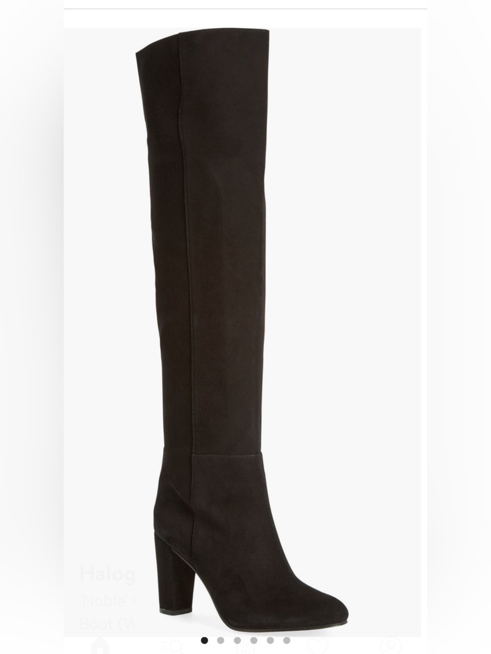 Halogen Black Over-the-Knee Stretch Block Heel Boot